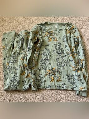 Carter's Boys Robot Pajama set Snug Fit Green size 10